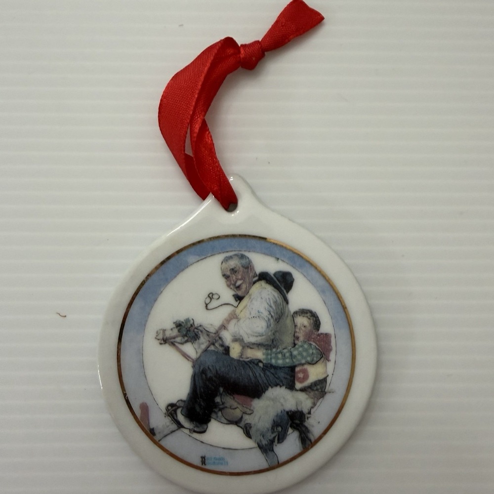 Vintage 1997 JC Penney Norman Rockwell Gramps At The Reins Christmas Ornament